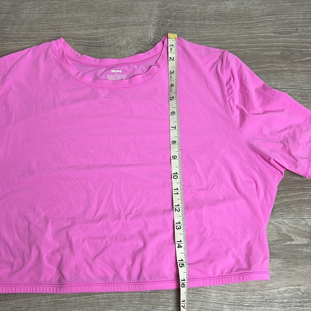 Skims Fits Everybody Super Cropped Tee Pink 4X - Picture 5 of 7